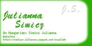 julianna simicz business card